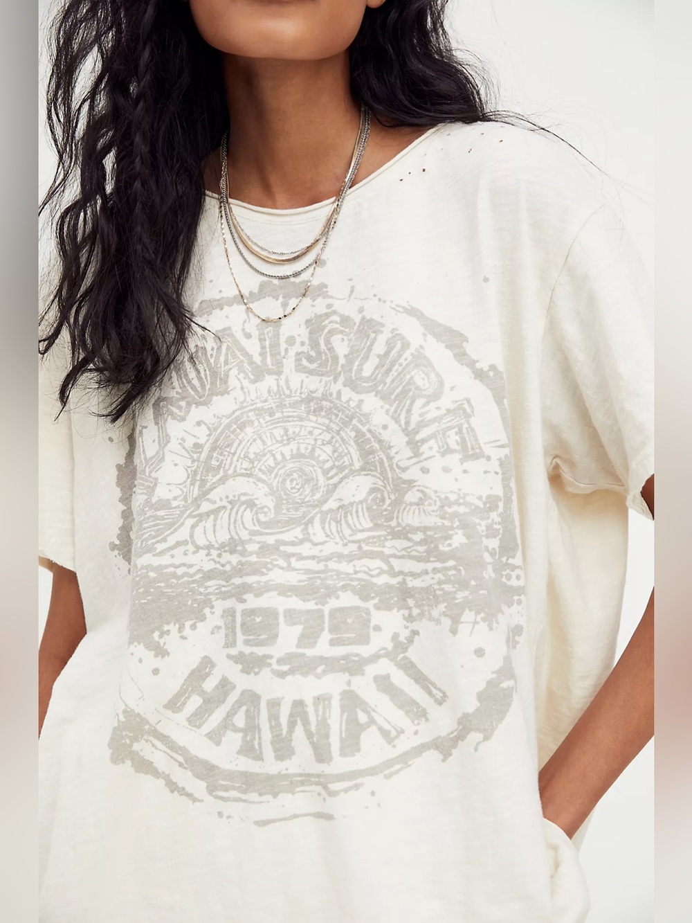 Magnolia Pearl Kauai Surf Tee Tshirt Ivory moonlight